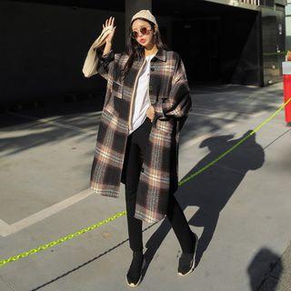 Pocket-detail Checked Coat