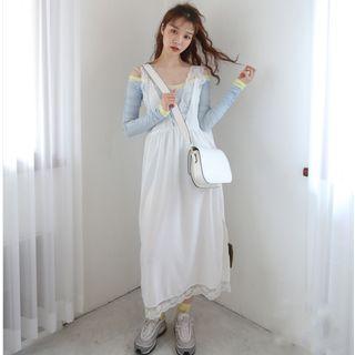 Long-sleeve T-shirt / Midi Lace Jumper Dress