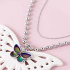Stainless Steel Butterfly Pendant Layered Choker 1 Pc - Stainless Steel Butterfly Pendant Layered Choker - One Size