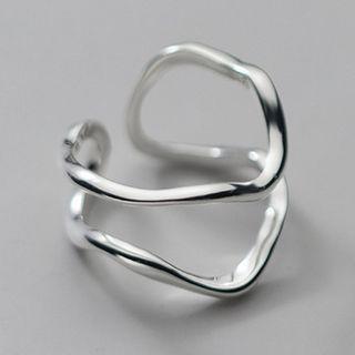 Wavy Layered Sterling Silver Open Ring
