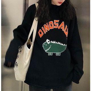 Cartoon-dinosaurs Knit Sweater