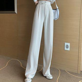 High Waist Wide Leg Chiffon Pants