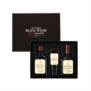 Skinfood - Black Sugar Perfect For Men Special Set: Toner 180ml + Emulsion 150ml + Foam 50ml 3pcs