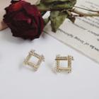 Rhinestone Square Earring 1 Pair - Gold - One Size