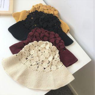 Floral Knit Bucket Hat