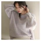 Drop-shoulder Melange Sweater