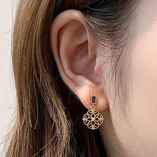 Retro Alloy Clover Dangle Earring