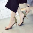 Transparent Ankle-strap High-heel Sandals