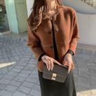 Round-neck Snap-button Stitched Jacket