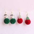 Xmas Pom Pom Drop Earring