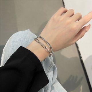 Layered Bracelet Bracelet - Silver - One Size