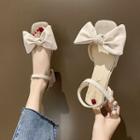 Bow Accent Low-heel Sandals