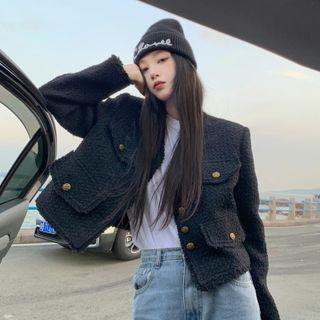 Button-up Jacket Black - One Size