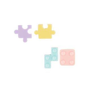 Non-matching Resin Tetris / Puzzle Earring