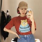 Short-sleeve Floral Print Loose-fit Oversized T-shirt