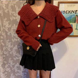 Peter Pan Collar Button Cardigan