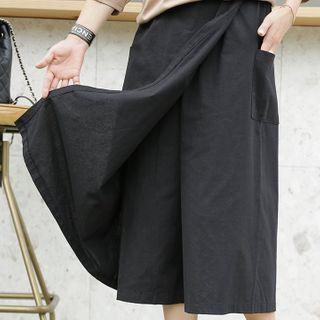 Wrap Crop Wide-leg Pants