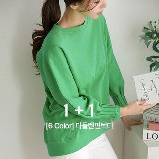 [v Lyou] Set Of 2: Pintuck-cuff T-shirt