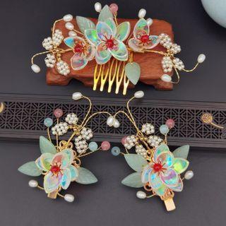 Retro Flower Faux Pearl Hair Clip / Hair Comb / Set