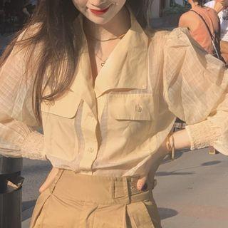 Puff-sleeve Shirt Shirt - One Size