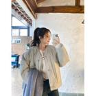 Plus Size V-neck Quilted Jacket