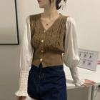 Cable-knit Panel Blouse