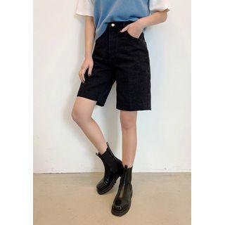 Black Denim Bermuda Shorts