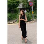 Sleeveless Top & Maxi Skirt Matching Set Black - One Size