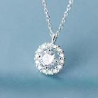 925 Sterling Silver Rhinestone Necklace Necklace - S925silver - One Size