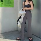 Striped Tie-side Boot-cut Pants