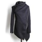 Contrast Trim Two-way Coat