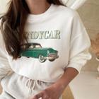 Retro Car Print Sweatshirt