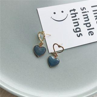Glaze Heart Dangle Earring 1 Pair - Stud Earrings - One Size