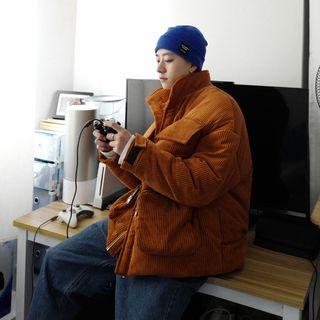 Multi-pocket Corduroy Padded Coat