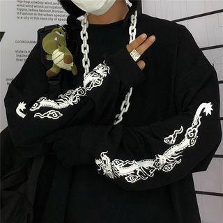 Dragon Print Long-sleeve Sweatshirt