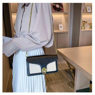 Flap Color Block Chain Crossbody Bag