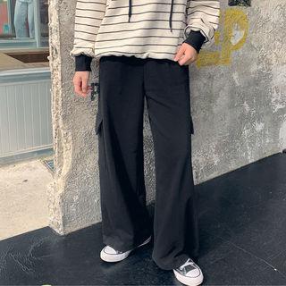 Flap-pocket Wide Pants