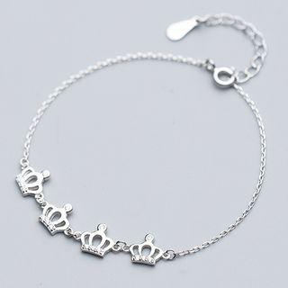 Crown Bracelet 925 Sterling Silver - Bracelet - One Size