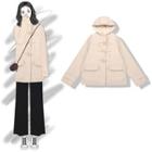 Hooded Toggle Coat Pink - One Size