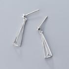 925 Sterling Silver Pyramid Dangle Earring Silver - One Size