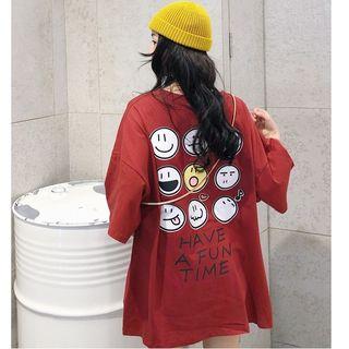 Round-neck Short-sleeve Medium Long Top