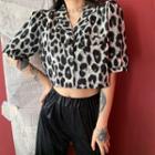 Short-sleeve Leopard Print Shirt Leopard - One Size