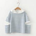 Striped Cutout Hoodie As Shown In Figure - One Size
