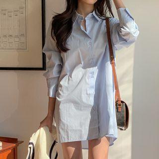 Plain Pastel Mini Shirtdress