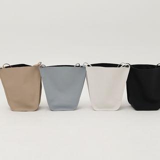 Trapezoid Pleather Tote & Pouch