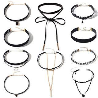 Set Of 10: Assorted Chokers X0058 - One Size