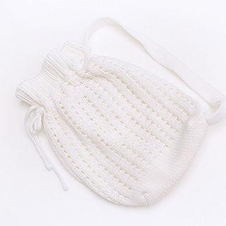 Drawstring Pointelle-knit Bag