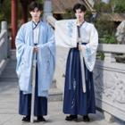 Traditional Chinese Floral Embroidered Long Jacket / Wrap Top / Skirt / Set