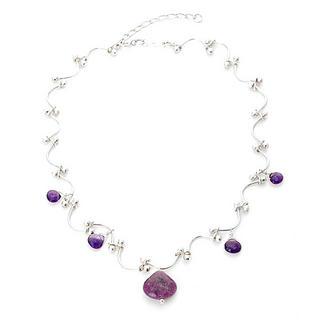 Silver, Amethyst, Colorstone Necklace