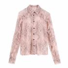 Long-sleeve Floral Lace Shirt